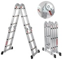 DRABINA PRZEGUBOWA 4x3 ALUMINIOWA SKŁADANA 150KG PODEST 12 STOPNI STANDHEIZ