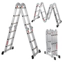DRABINA PRZEGUBOWA 4x3 ALUMINIOWA SKŁADANA 150KG PODEST 12 STOPNI STANDHEIZ