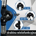 DRABINA PRZEGUBOWA 5M TELESKOPOWA WIELOFUNKCYJNA SKŁADANA MOCNA STAL 150KG