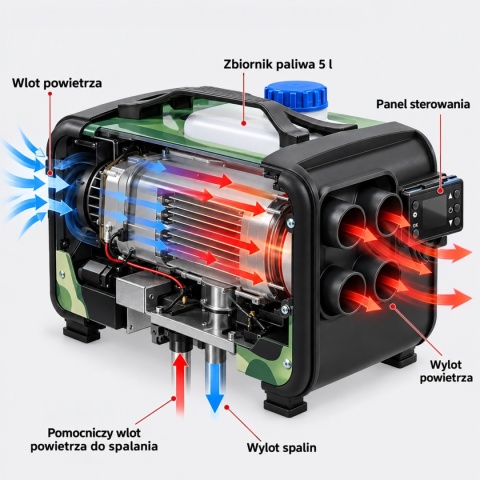 OGRZEWANIE POSTOJOWE 8KW NAGRZEWNICA OLEJOWA WEBASTO 230V 24V 12V STANDHEIZ