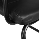 KRZESŁO KONFERENCYJNE BIUROWE CZARNE EKO-SKÓRA NOWOCZESNE ELEGANCKIE 150KG