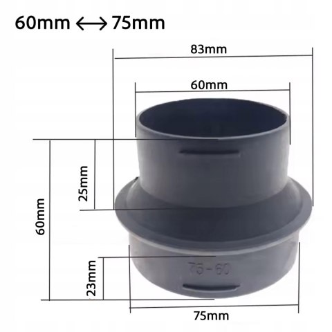 REDUKCJA 75MM 60MM DO NAGRZEWNICY OGRZEWANIA POSTOJOWEGO WEBASTO PLANAR REDUKCJA 75MM 60MM DO NAGRZEWNICY OGRZEWANIA POSTOJOWEGO WEBASTO PLANAR