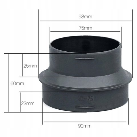 REDUKCJA 90MM 75MM DO OGRZEWANIA POSTOJOWEGO CHIŃSKIEGO WEBASTO StandHeiz REDUKCJA 90MM 75MM DO OGRZEWANIA POSTOJOWEGO CHIŃSKIEGO WEBASTO StandHeiz