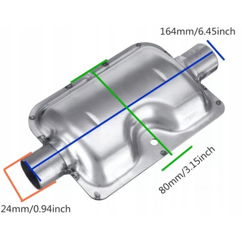TŁUMIK NAGRZEWNICY OGRZEWANIA POSTOJOWEGO 24MM DO WEBASTO PLANAR StandHeiz TŁUMIK NAGRZEWNICY OGRZEWANIA POSTOJOWEGO 24MM DO WEBASTO PLANAR StandHeiz