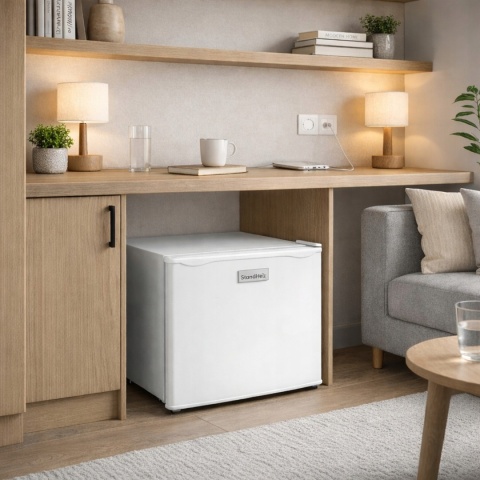 LODÓWKA KOMPRESOROWA 46L 230V HOTELOWA CHŁODZIARKA BIUROWA MAŁA BIAŁA MINI