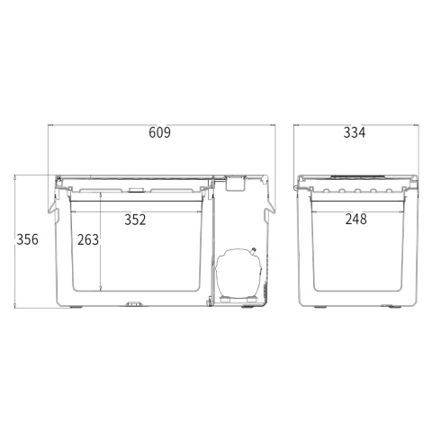 LODÓWKA SAMOCHODOWA 25L PRZENOŚNA KOMPRESOROWA PODRÓŻNA 12V 24V 230V 60W