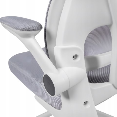 FOTEL BIUROWY OBROTOWY ERGONOMICZNY KRZESŁO BIUROWE OBROTOWE SZARE SIATKA