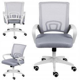 KRZESŁO BIUROWE OBROTOWE MŁODZIEŻOWE MATERIAŁOWE FOTEL DO BIURKA SZARY