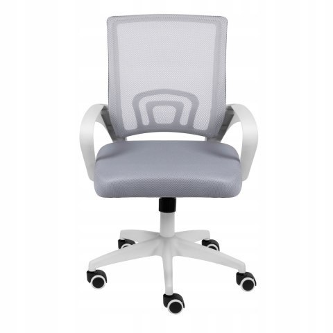 KRZESŁO BIUROWE OBROTOWE MŁODZIEŻOWE MATERIAŁOWE FOTEL DO BIURKA SZARY