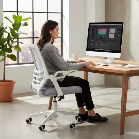 KRZESŁO BIUROWE REGULOWANE OBROTOWE MŁODZIEŻOWE FOTEL BIUROWY DO POKOJU